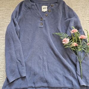 Aerie Blue Button-Up Sweater